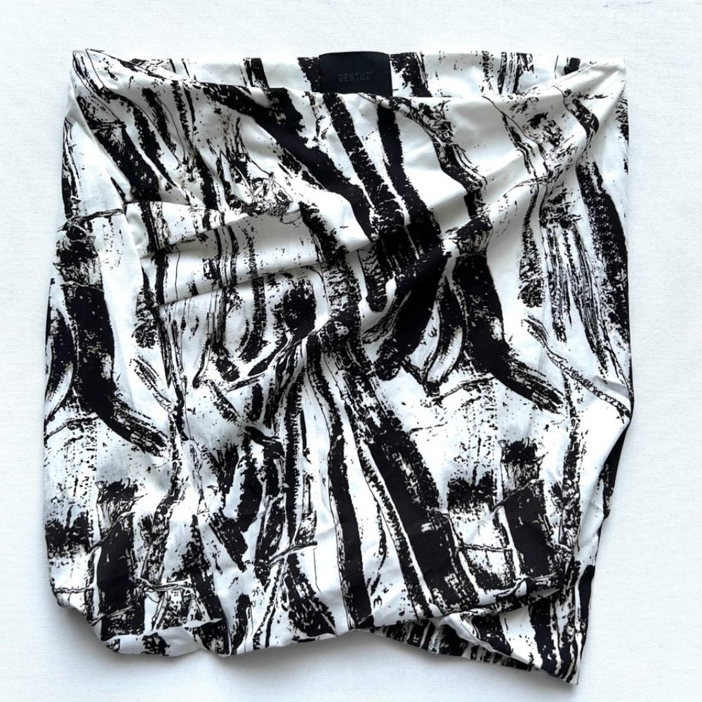 Gestuz Draped Tube Top Black / White ( 36 )